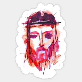 Jesus Christ Face at his Passion Sticker